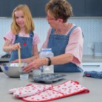 Kids Denim Apron | Apple Embroidery